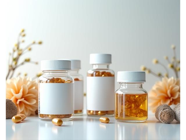 Various nootropic supplement bottles and capsules on a clean, modern surface, representing cognitive enhancement.