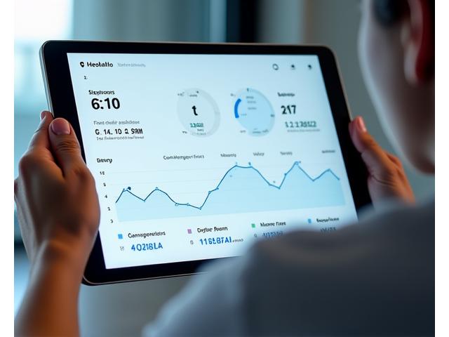 Dashboard displaying health metrics from a wearable device, showing heart rate variability, sleep stages, and activity levels over time.