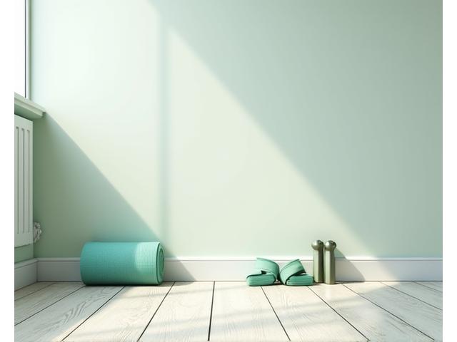 Light fitness equipment like resistance bands and yoga mat
