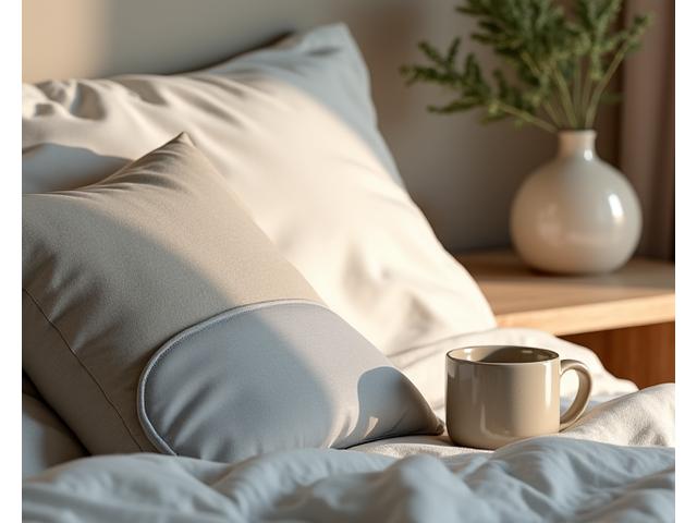 Comfortable bedding, sleep mask, and herbal tea for better sleep