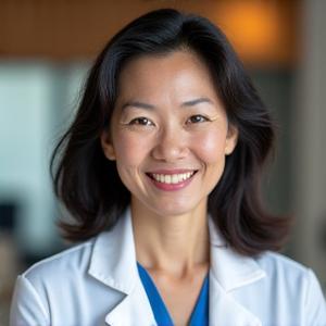 Dr. Sarah Chen, MD, a functional medicine and hormonal health specialist, smiling confidently.