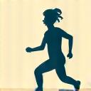 Exercise icon with a dynamic human figure