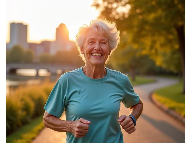 Photo of an active senior enjoying an outdoor walk