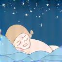 Sleep icon with a serene sleeping figure